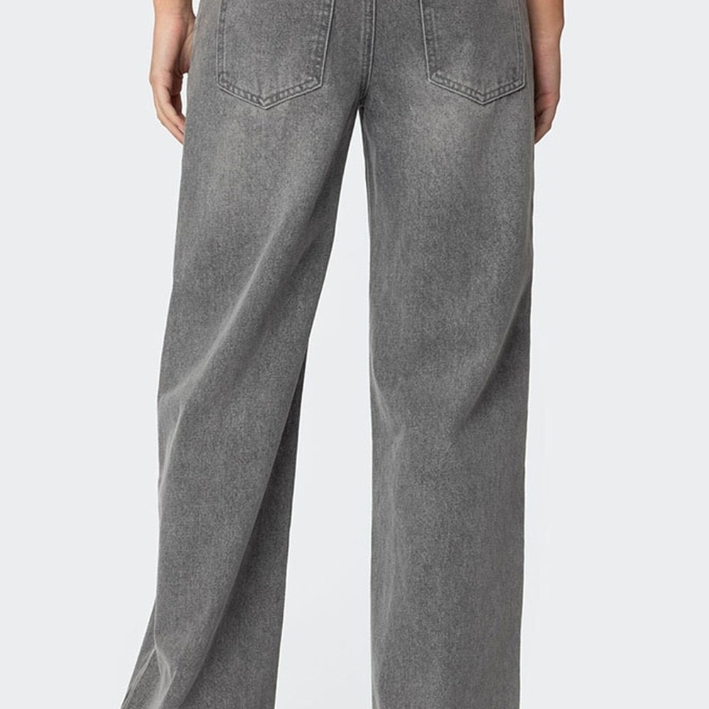 PacSun Edikted Gray Wide Leg Women's Jeans - Picture 5 of 8